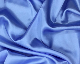 Satin envers crepe simili soie, bleu Provence no56