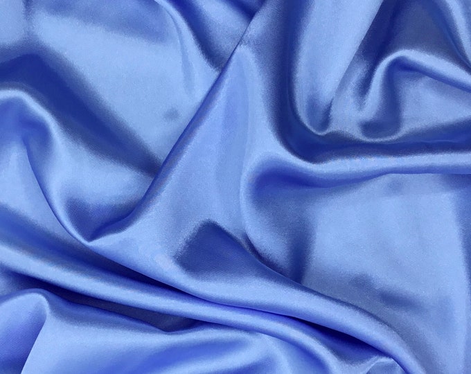 High quality silky satin back crepe, Provence blue col56, close to genuine silk crepe, soft blue nr30