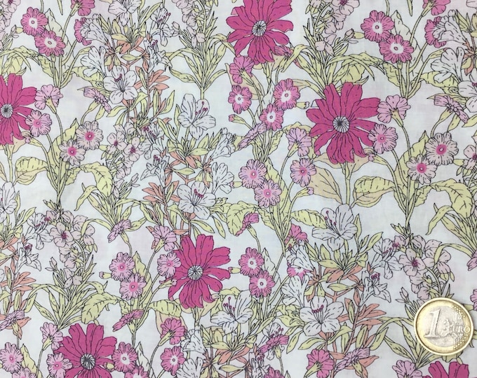 English Pima lawn cotton fabric, hot pink field