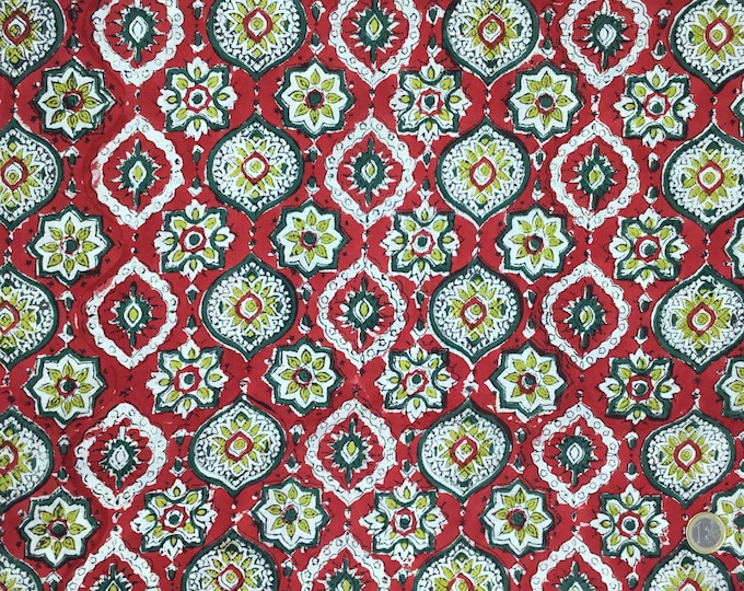 Indian block printed cotton muslin, hand made. Carmin Jaipur blockprint