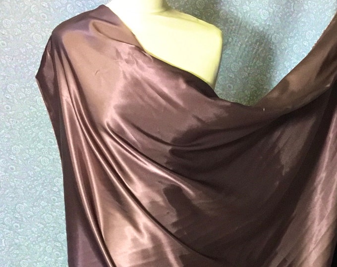 High quality silky satin back crepe, lilac brown nr77, close to genuine silk crepe