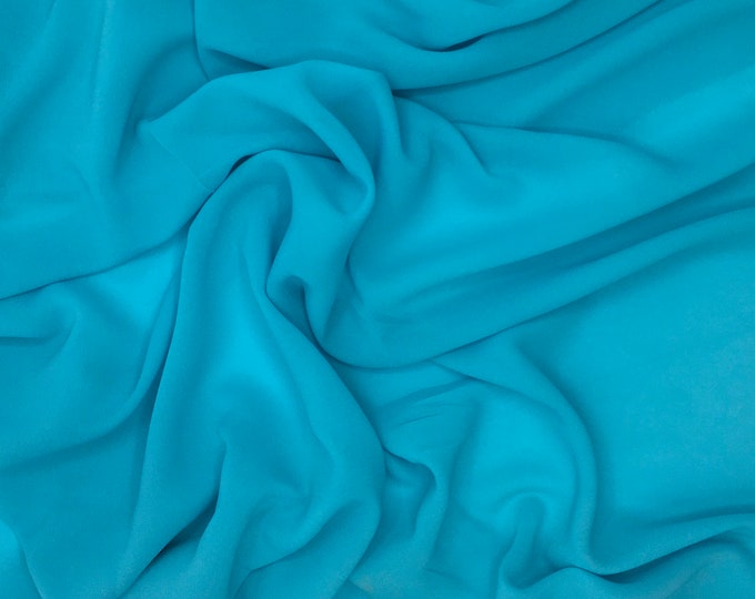 High quality Faux Silk Chiffon, very close to genuine silk chiffon. Green Water Dark No25