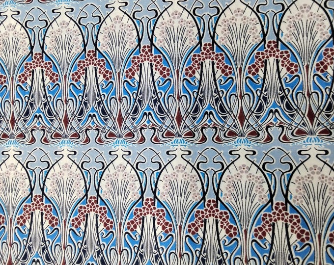 English Pima lawn cotton fabric bleached jugend Charleston print