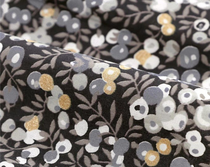 Tana lawn fabric from Liberty of London, Wiltshire sparkling gold minerals