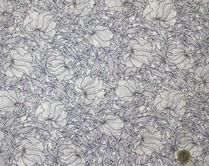 English Pima lawn cotton fabric, Winter Thistle