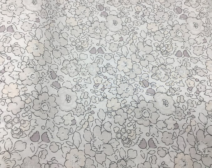 Exclusive Betsy Silver, bleached Tana lawn fabric from Liberty of London