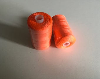 Sewing thread, 1000yds or 915m, neon coral orange