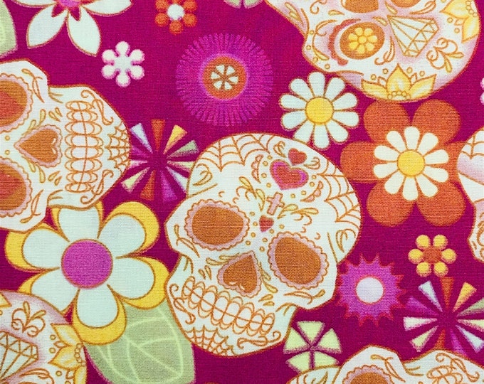 High quality cotton poplin, mexican skulls