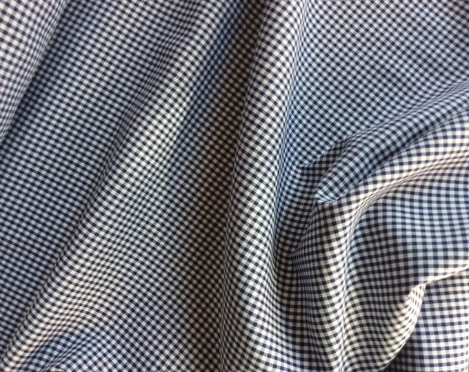 Cotton poplin, navy check or vichy weave