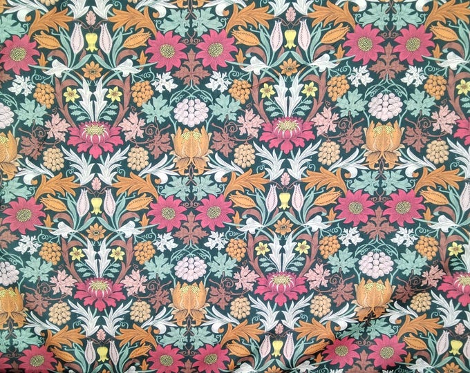 English Pima lawn cotton fabric Fabric Freedom dark green jugend print