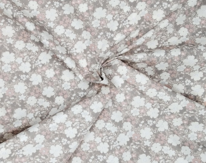 High quality cotton poplin dyed in Japan with sepia floral primt