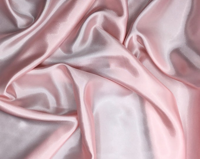 High quality silky satin, very close to genuine silks satin, soft pink col33