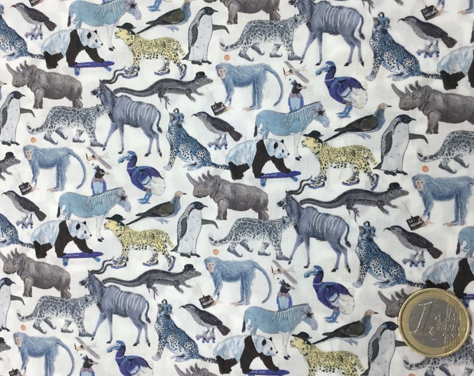 Tana lawn fabric from Liberty of London, Quey, close to Queue for the Zoo