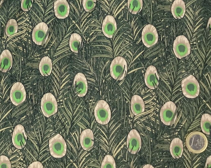 English Pima lawn cotton fabric, peacock green