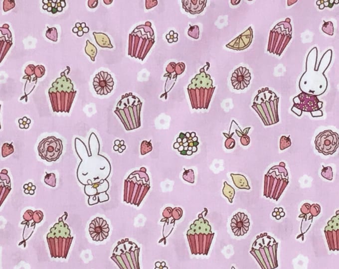 The limited edition Miffy Sweet Birthday on pink. Tana lawn fabric from Liberty of London.