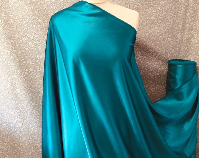 Duck blue nr35, High quality silky satin back, close to genuine silk crepe, backed crepe.