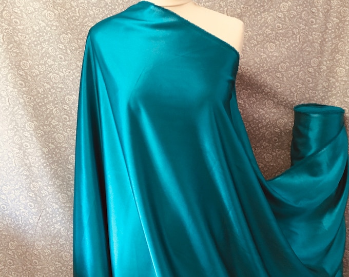 Duck blue nr35, High quality silky satin back, close to genuine silk crepe, backed crepe.