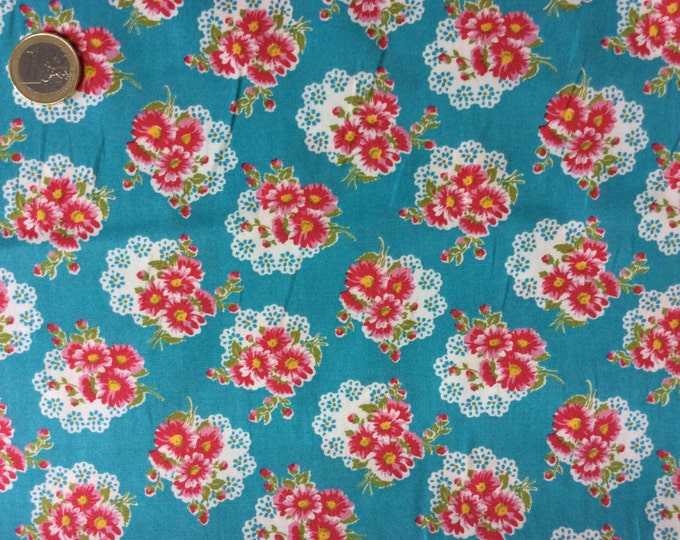 High quality cotton poplin dyed in Japan with Floral print