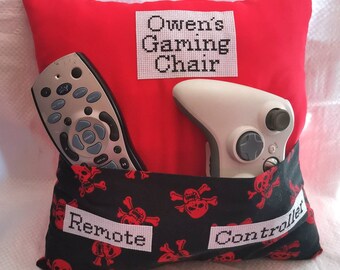 Personalised Gaming Chair Pocket Cushion Organiser Boys / Kids 