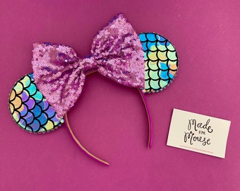 The Mermaid (Rainbow) - Handmade Mouse Ears Headband