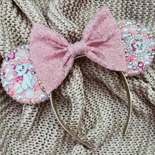 The Lady - Handmade Marie inspired Mouse Ears Headband