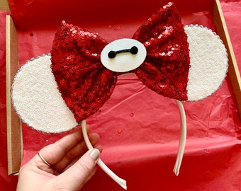 The Big Hero - Handmade Baymax inspired Mouse Ears Headband