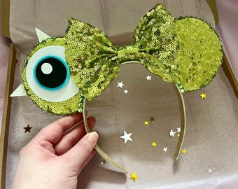 Bandeau oreilles de souris inspiré par Mike Wazowski de l'ours Googly - Handmade Monsters Inc Mike Wazowski