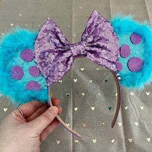 The Monster - Handmade Sulley inspired Mouse Ears Headband