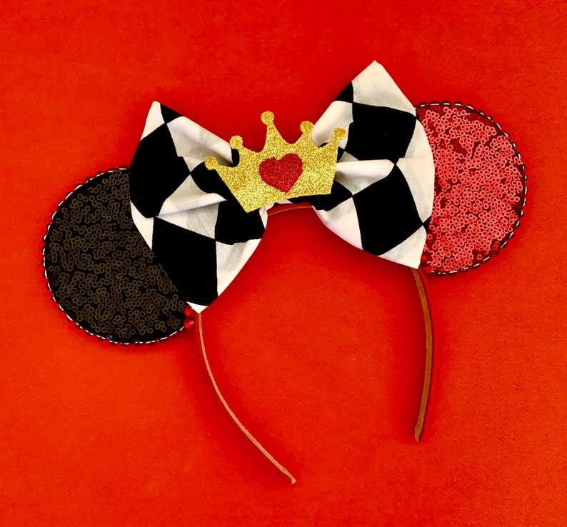 The Queen Handmade Queen of Hearts inspired Mouse Ears Headband image 1