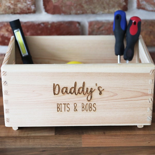 Gift Box For Dad - Daddy's Bits & Bobs -Wooden Crate Personalised -Box For Him -Father's Day Gift - Gift For Him - Father's Day Hamper