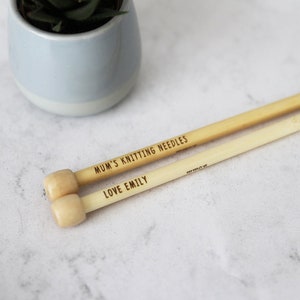 Personalised Bamboo Knitting Needles Custom Knitting Needles Eco Friendly Knitting Gift Gift For Mum Gift For Knitting Lover image 1