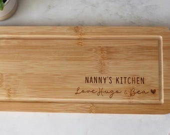Personalised Bamboo Chopping Board: Engraved Nanny's Kitchen