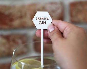 Personalised Gin Drink Stirrer: Acrylic Party Cocktail Accessory