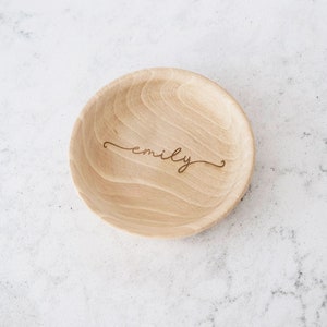 Personalised Wooden Trinket Dish Personalised Trinket Dish-Gift for Her Jewellery Dish-Small Wooden Tray-Wooden Coin Dish Ring Dish image 3