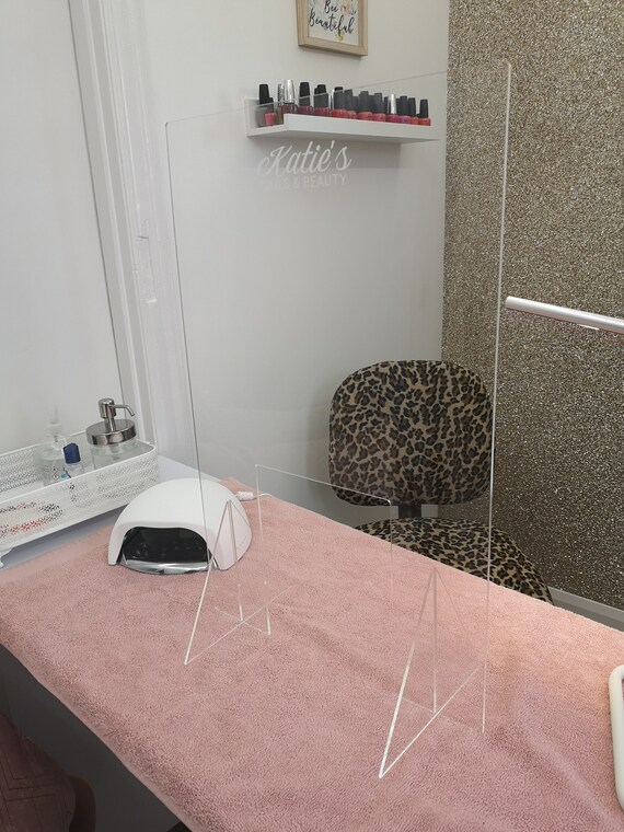 3mm Nail Technician Beauty Protection Sneeze Guard Easy Clean Acrylic Screen