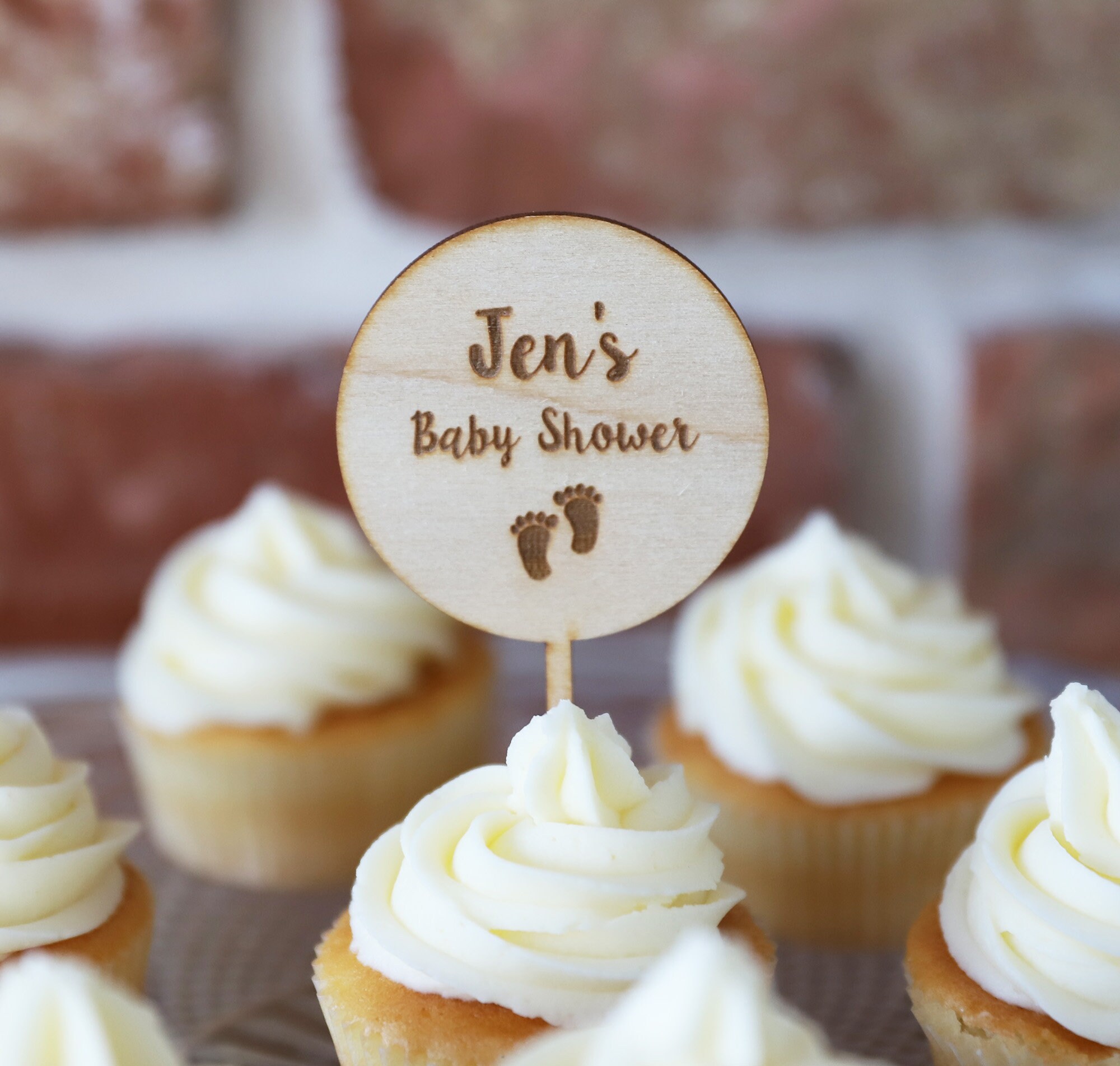 Personalised Cupcake Topper Baby Shower Cupcake Topper Etsy