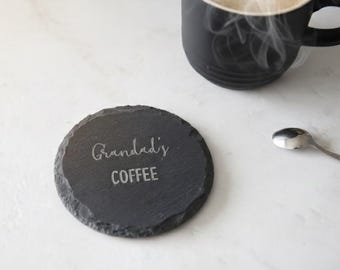 Personalised Slate Coffee Coaster: Grandad's Gift