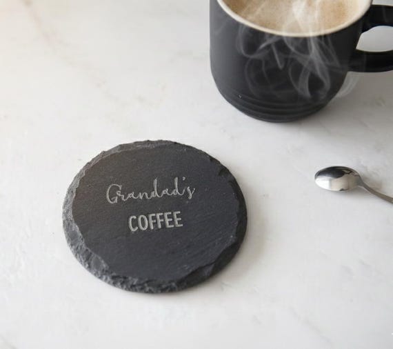 Personalised Slate Coffee Coaster: Grandad's Gift