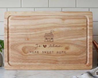 Tabla de cortar de madera personalizada: Regalo para un nuevo hogar
