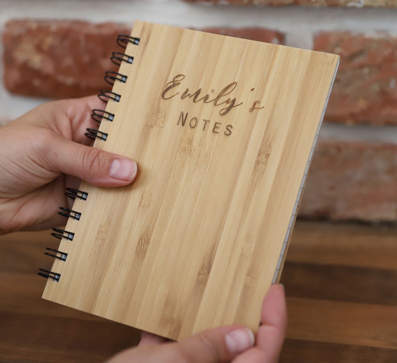 Wooden Notebook Personalised Bamboo Notebook Teacher Gift - Etsy UK