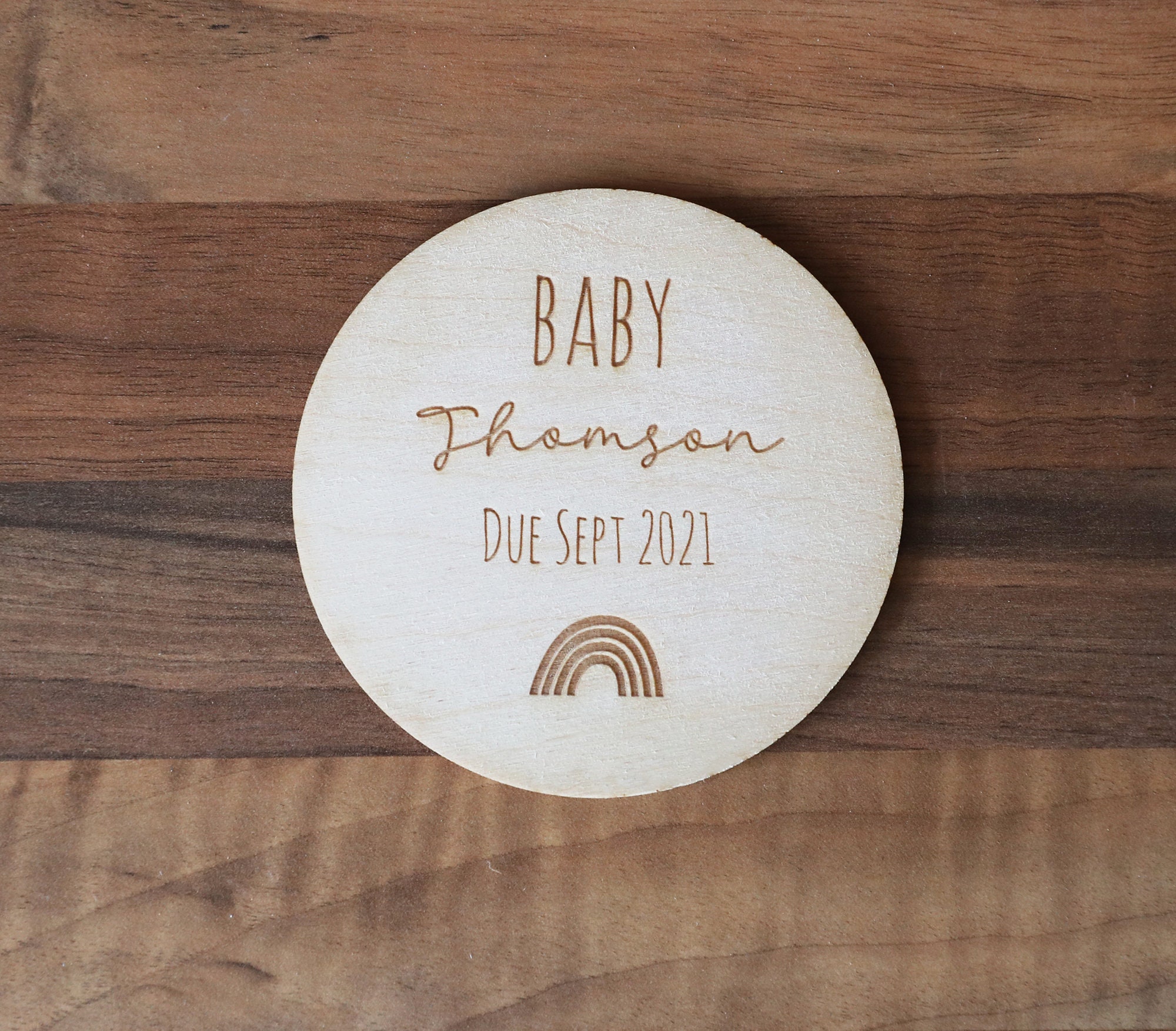 Wooden Pregnancy Announcement Baby Announcement Disc Baby Etsy UK