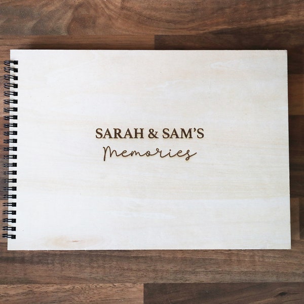 Personalised Scrapbook-Wooden Photo Book-Memory Book -Personalised Photo Album -Wooden Scrapbook - Couples Scrapbook -Anniversary Gift