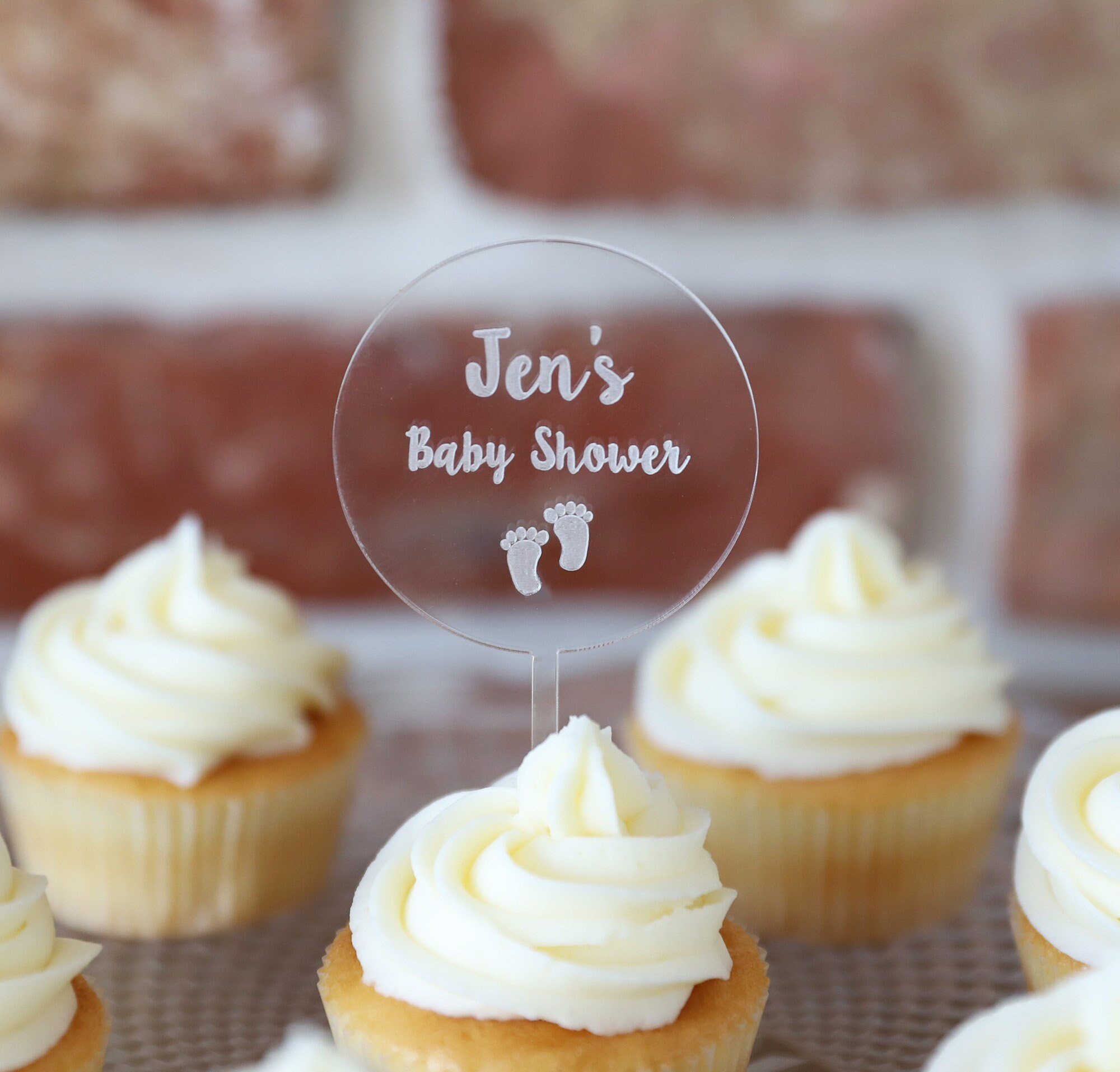 Personalised Cupcake Topper Baby Shower Cupcake Topper Etsy UK