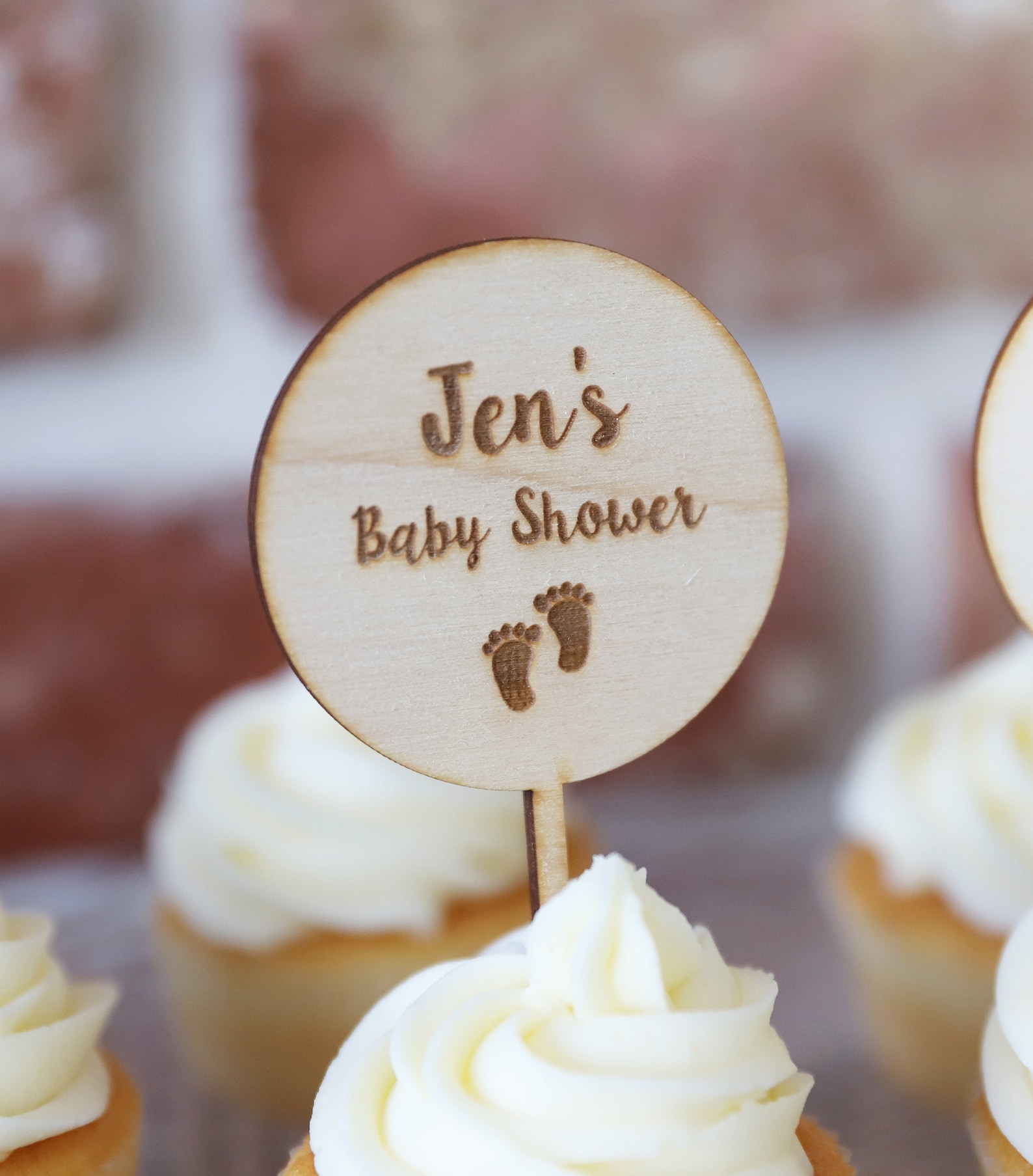 Personalised Cupcake Topper Baby Shower Cupcake Topper Etsy