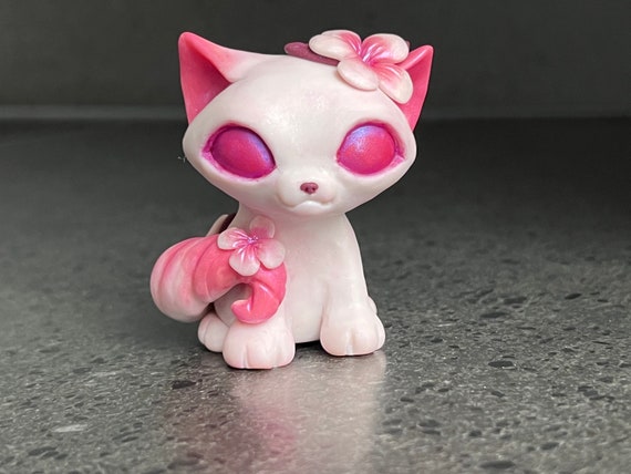 Blossom the hand sculpted cat.