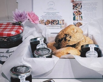 Afternoon Tea Box, Scones with Jam and Butter Portions, Fruit Scones, Plain Scones, Afternoon Tea, Scones and Jams, Cake Gift