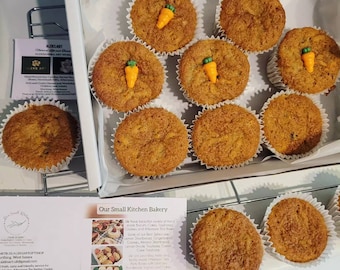 Carrot Cake Muffins, Box of 8 Carrot Cake Muffins, Carrot Cake, Cinnamon Muffins, Bakes, Cakes, Cake Box