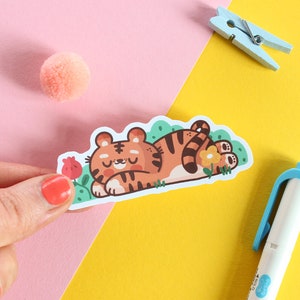 Bao the Tiger &quot;Take a Nap&quot; sticker, Die-cut matte vinyl sticker, waterproof sticker.