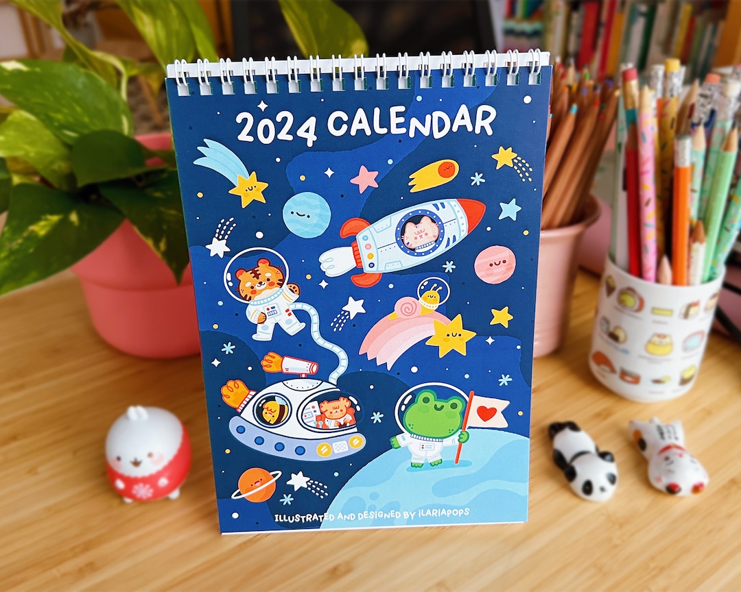 2024 Desk Calendar A5 Happy Space Cover 12 Months Kawaii Calendar With 2024-desk-calendar-a5-happy-space-cover-12-months-kawaii-calendar-with