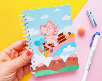 Reusable Sticker Book "Mango and the Flying Pencil"- A6 with 50 Reusable Pages and Semi-Transparent Hardcover, stickers not included